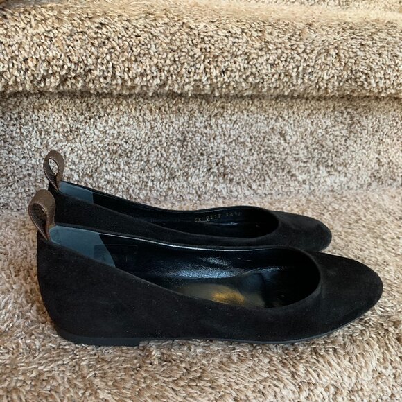 Louis Vuitton Uniform Women's Black Suede Ballerina Flats - Picture 1 of 16